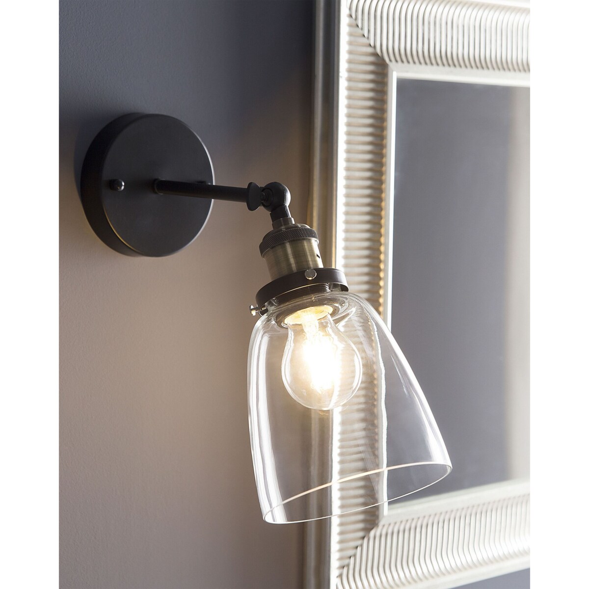 Zestaw 2 lamp ściennych szklane czarne LOVAT