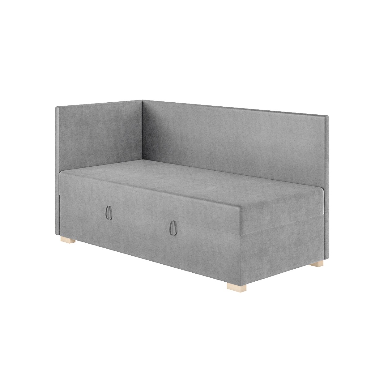 Mesonica Łóżko Flexi, szare, 90x200, Lewostronne