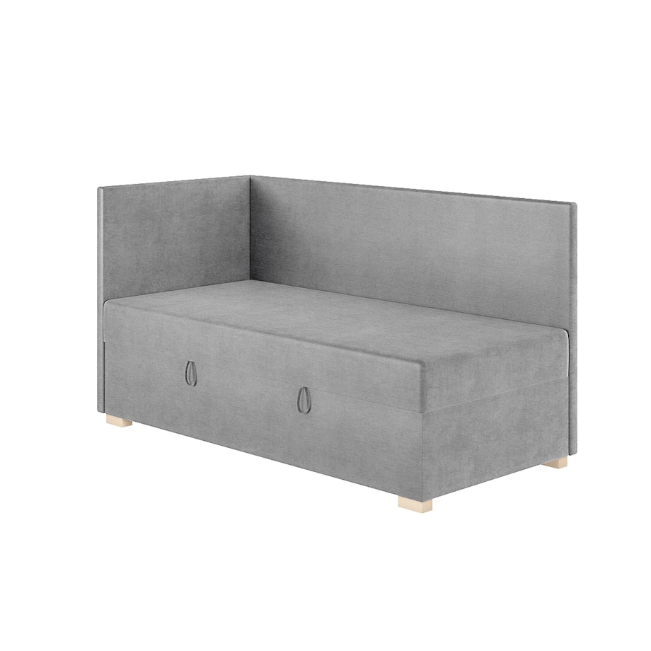 Mesonica Łóżko Flexi, szare, 90x200, Lewostronne