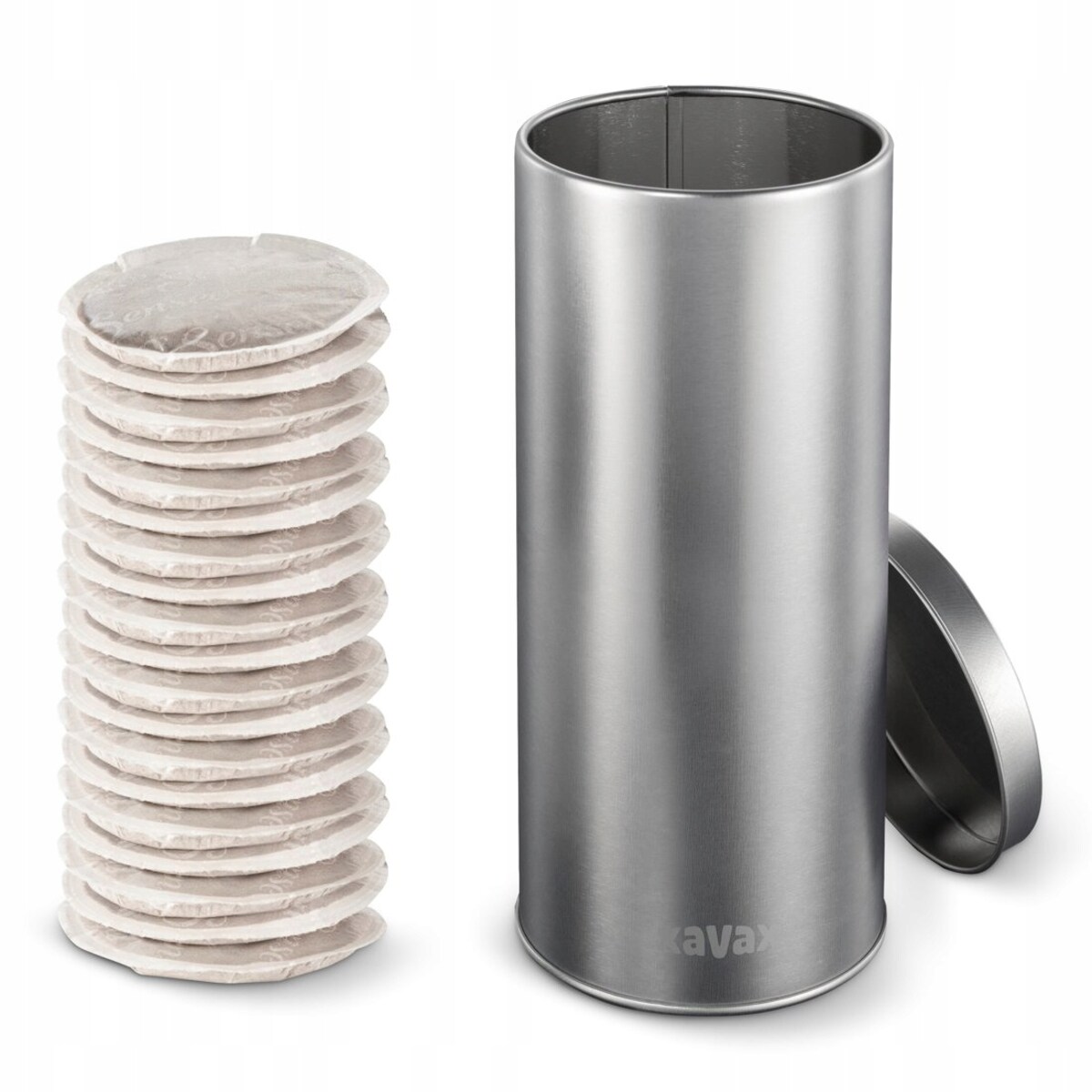 XAVAX Pojemnik na saszetki do kawy lub torebki do kawy srebrny BARISTA