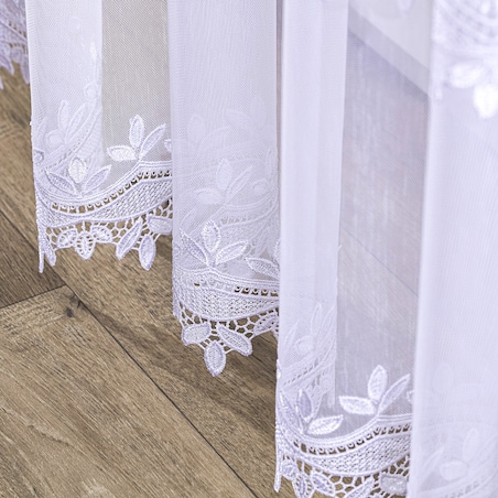 Firana na taśmie wave 300x245 biały ze wzorem