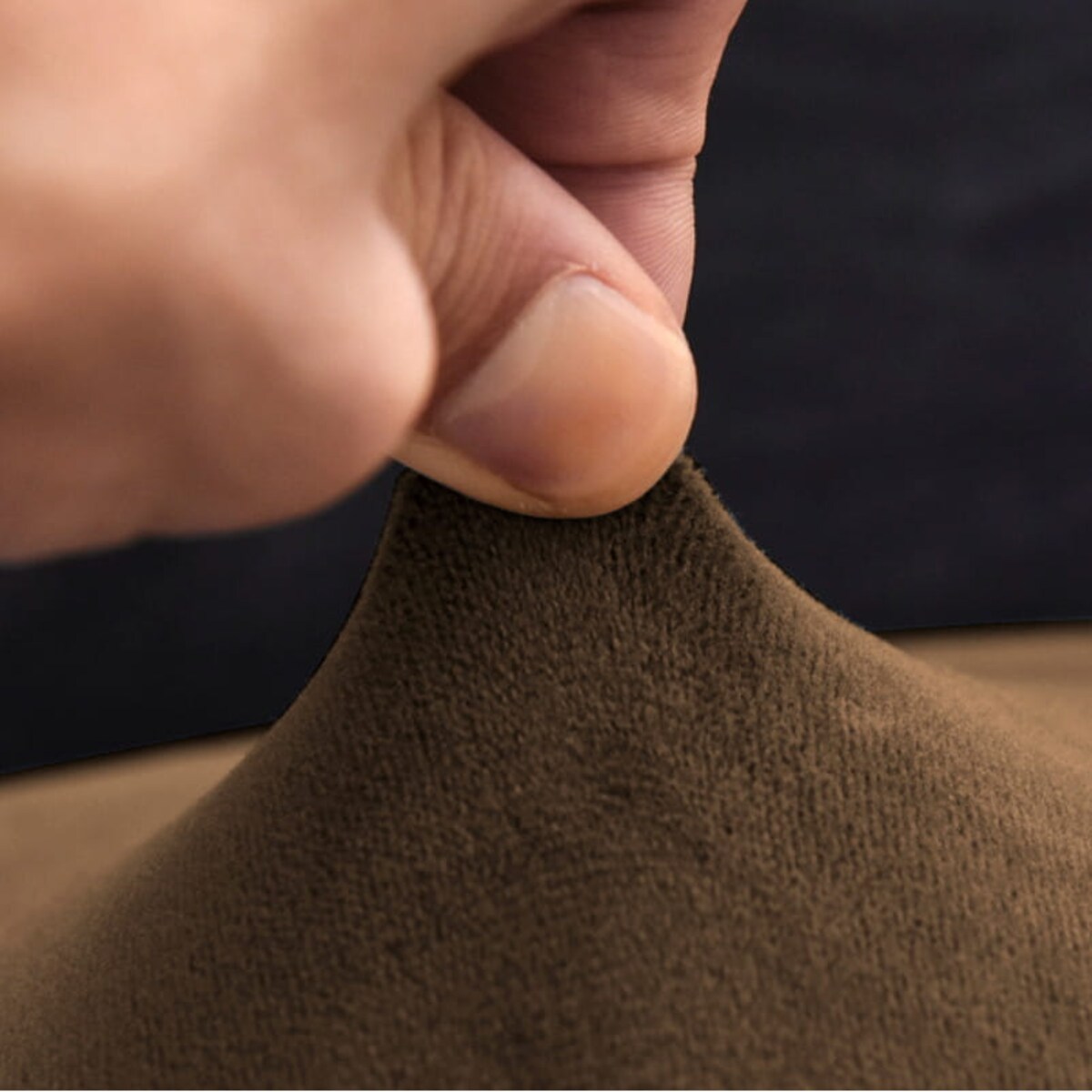 POKROWIEC NA SIEDZISKO 40x40cm KAKAOWY BRĄZ WELUR ELASTYCZNY [26L2]