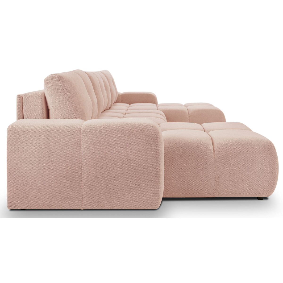 Nowoczesny Narożnik U SOHI z funkcją spania, Curio 60 - Jasny róż