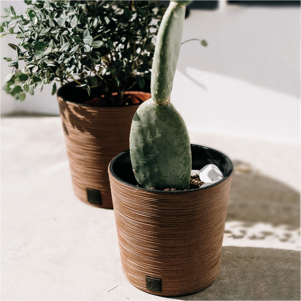 Doniczka Donica Ogrodowa 25 Cm Okrągła Na Taras Do Ogrodu Domu Eco Wood Kawa