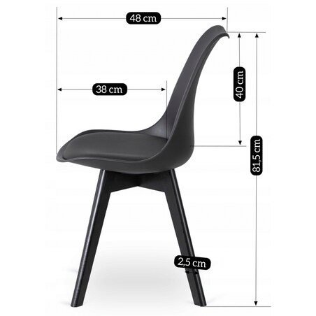 Krzesło Kuchenne Skandynawskie Czarne Do Jadalni Kuchni Salonu SCANDI