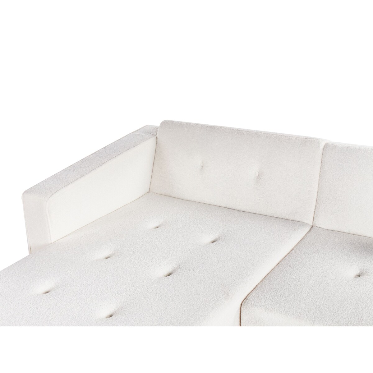 Sofa narożna VADSO Boucle Złamana biel dla 4 osób Prawostronny