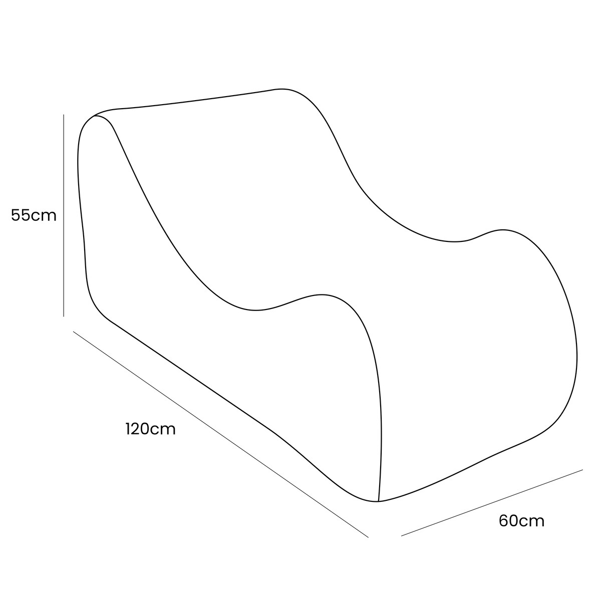 Leżak Falisty z Pianki dla Dzieci - Sofa do Pokoju Dziecięcego, Bearly, Brąz