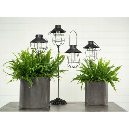 LAMPION PINNE SOLARNY do powieszenia czarny