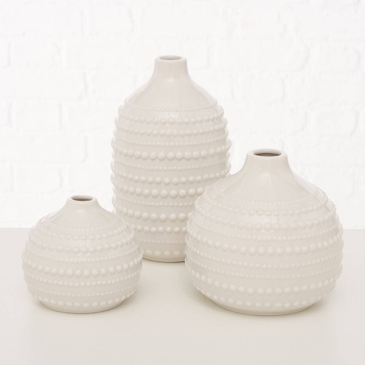 Wazon dekoracyjny Meruna, porcelanowy, 3 sztuki