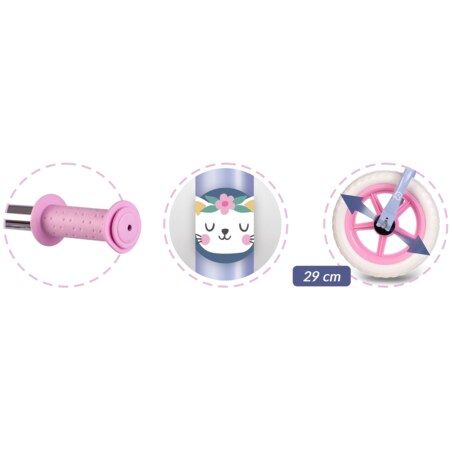 Rowerek biegowy dla dzieci jeździk lekki stabilny Ricokids różowo-niebieski