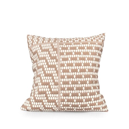 Poszewka na poduszkę 40x40 beżowa w biały wzór
