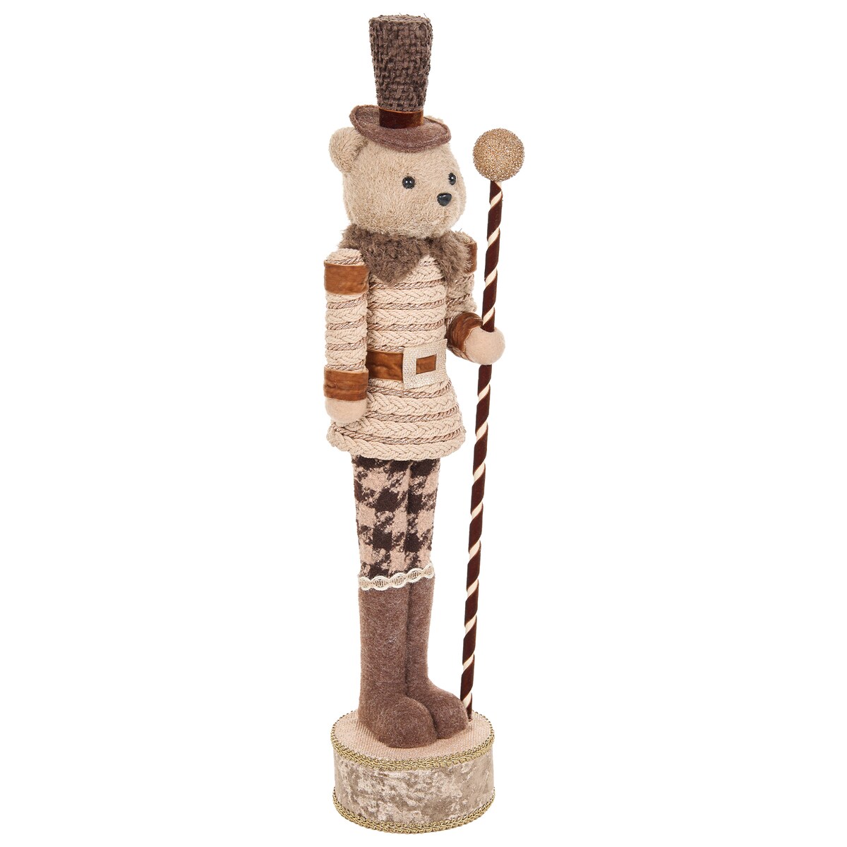 Zestaw 2 figurek dekoracyjnych HAMARI 66/68 cm Niedźwiedź Renifer Beżowy