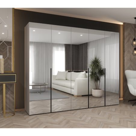 Szafa uchylna otwierana ALICANTE 3 250 wys. 202 cm Kaszmir + u. Czarny