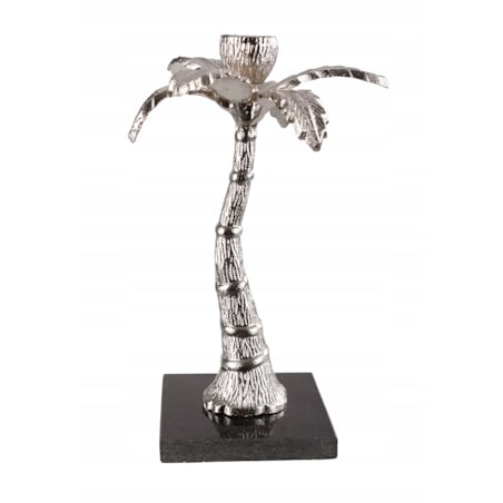 ŚWIECZNIK PALMA kandelabr ALUMINIUM MARMUR 26cm