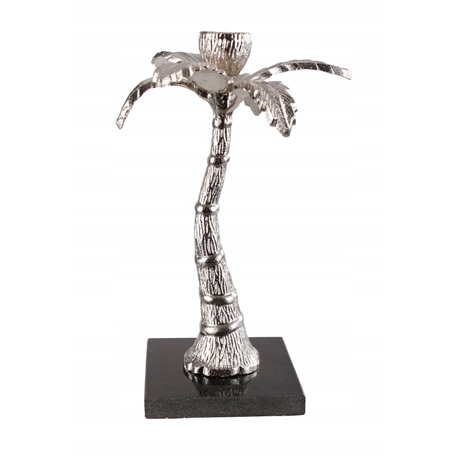 ŚWIECZNIK PALMA kandelabr ALUMINIUM MARMUR 26cm