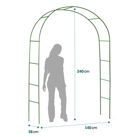 Pergola ogrodowa zielona łuk na kwiaty 240x140cm + kotwy Plonos