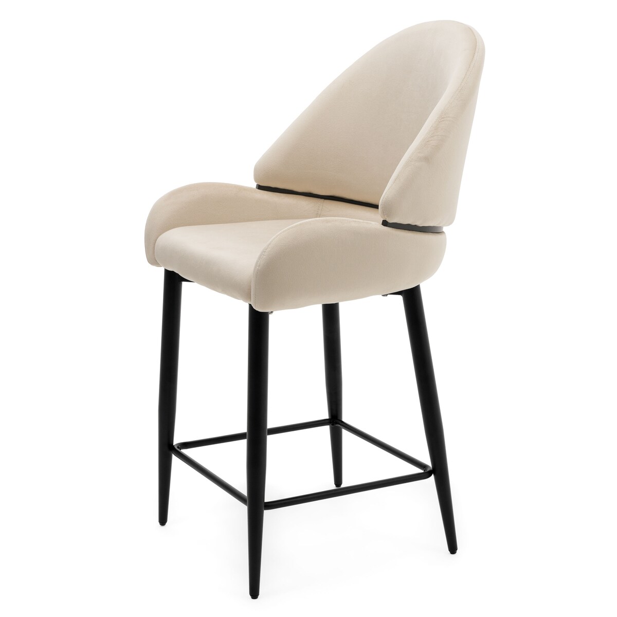 Hoker tapicerowany welurowy do salonu BERGAMO beżowy