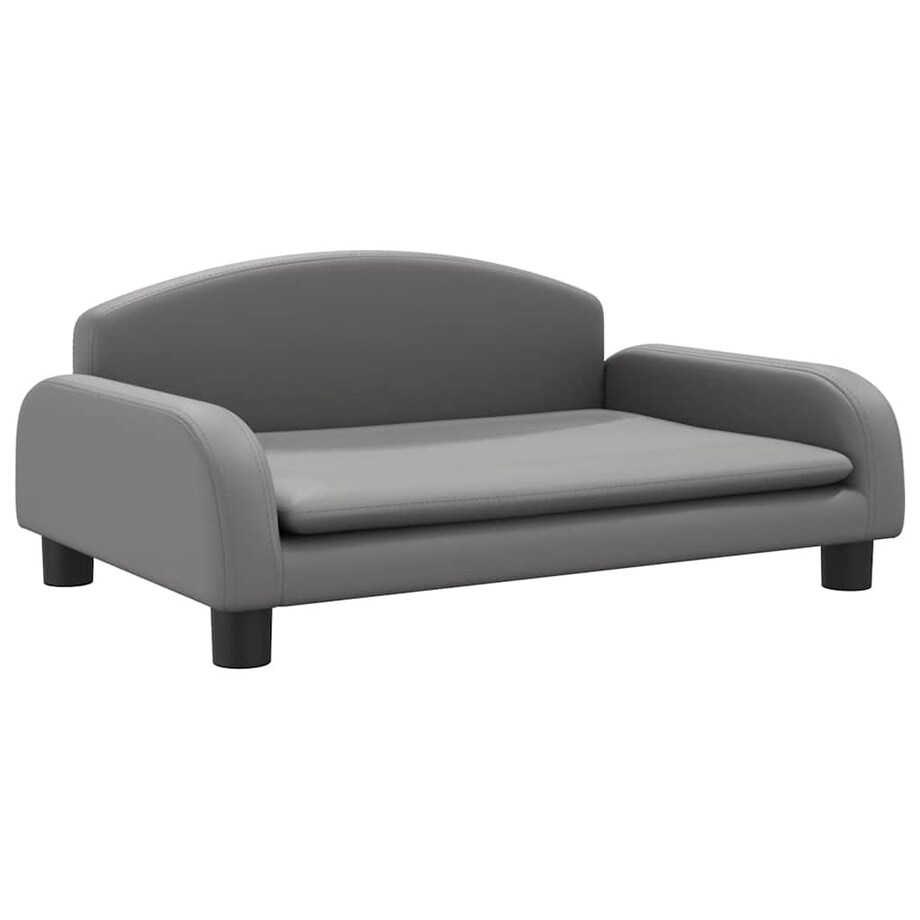 vidaXL Sofa dla dzieci, szara, 70x45x30 cm, sztuczna skóra
