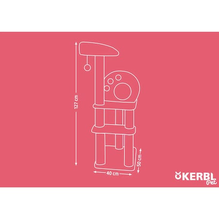 Kerbl Drapak dla kota Planet X, 127 cm, brązowo-beżowy