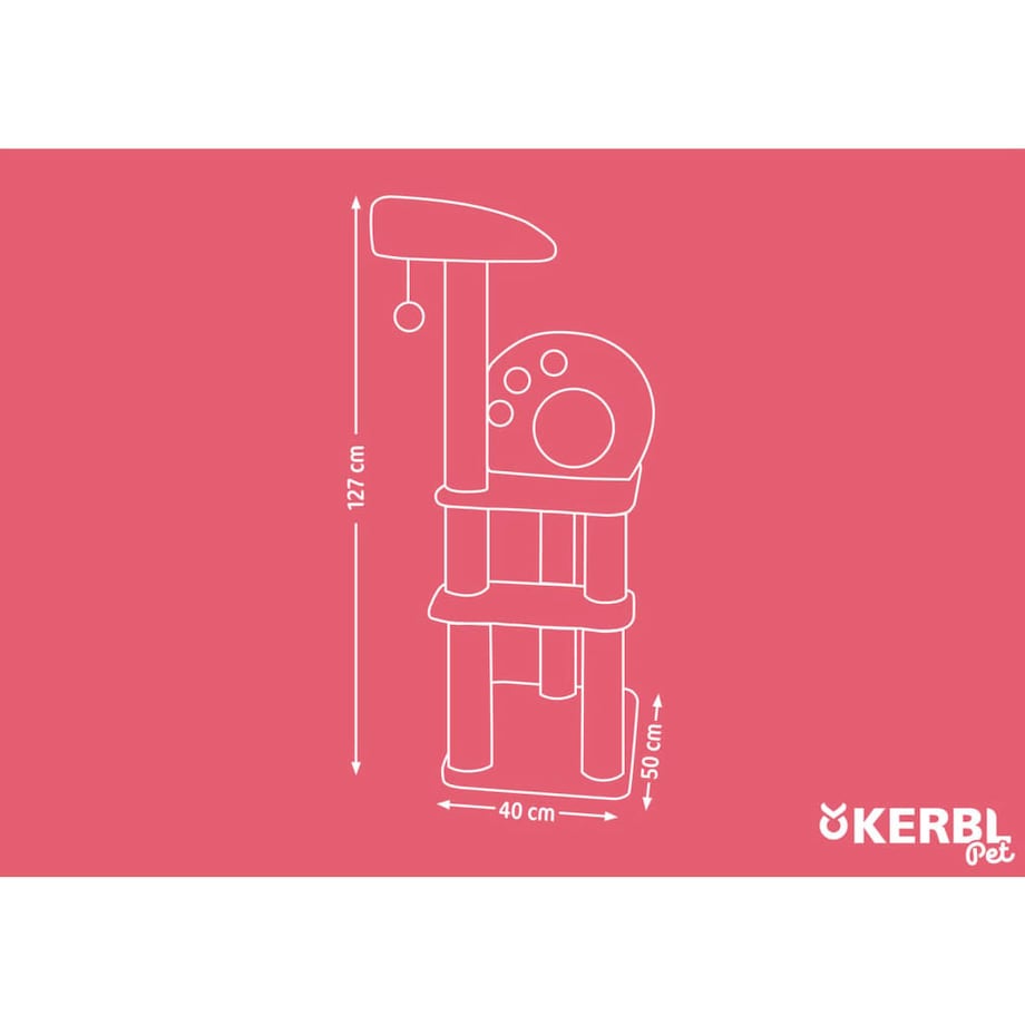 Kerbl Drapak dla kota Planet X, 127 cm, brązowo-beżowy