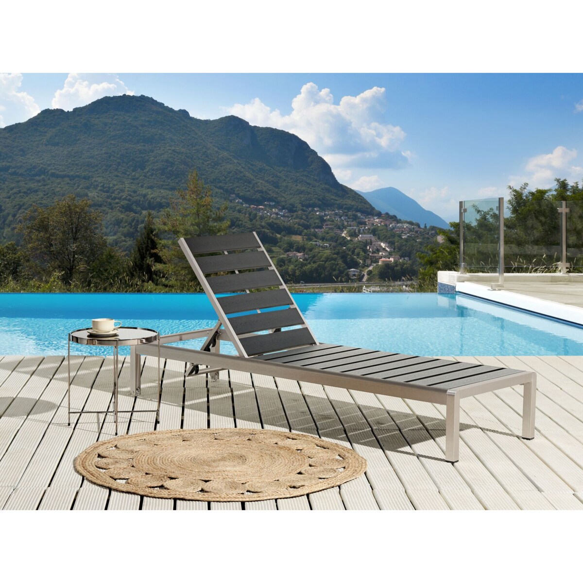 Leżak ogrodowy czarny NARDO