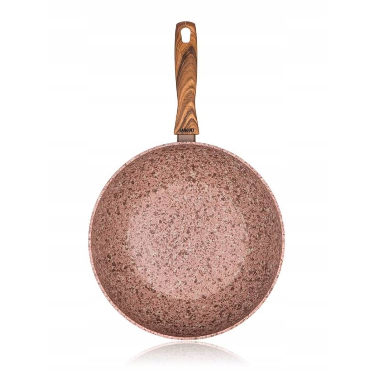 PATELNIA WYSOKA GŁĘBOKA wok 28 cm brązowa banquet aluminiowa do pieczenia