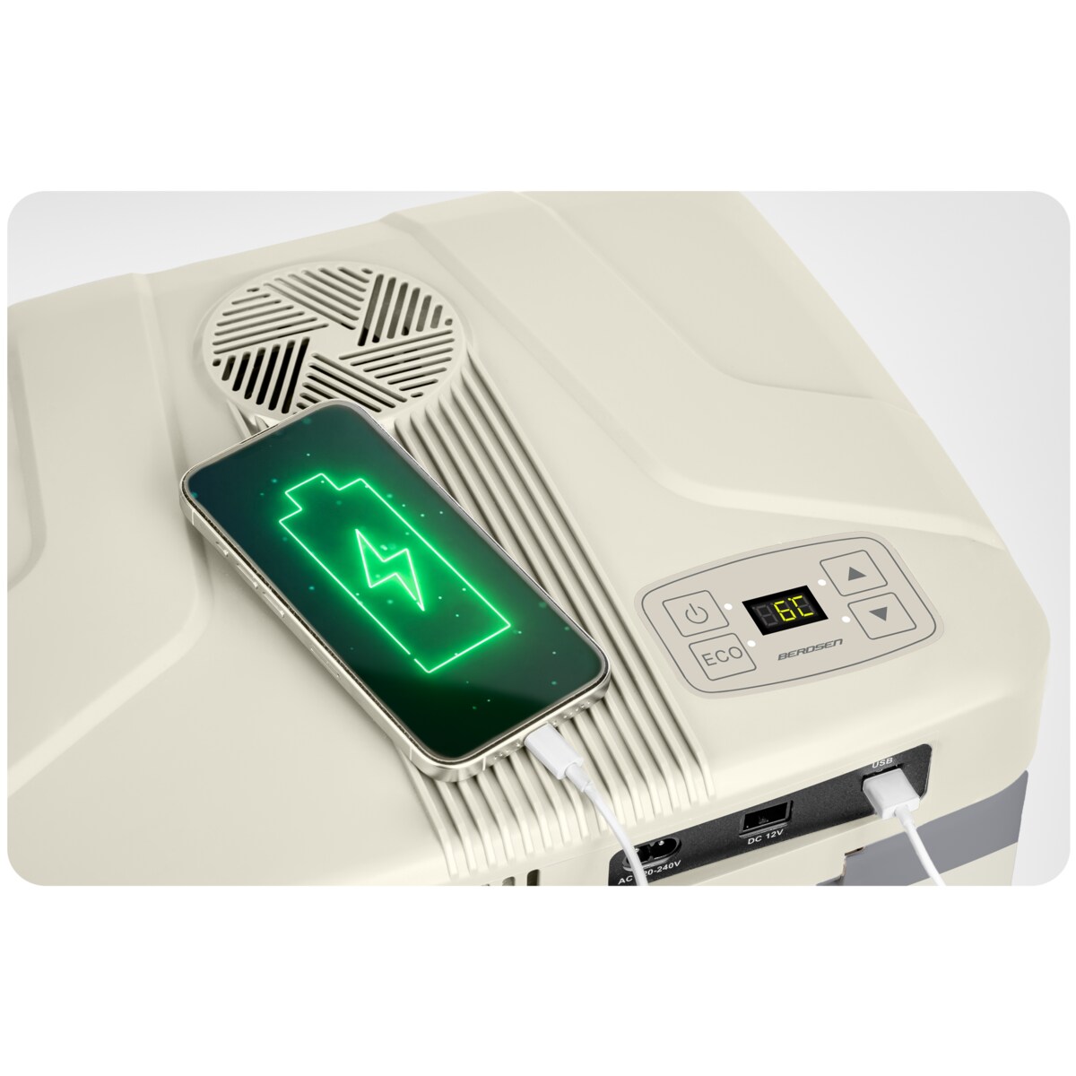 Lodówka turystyczna samochodowa 12V/230V USB funkcja grzania 26l Berdsen