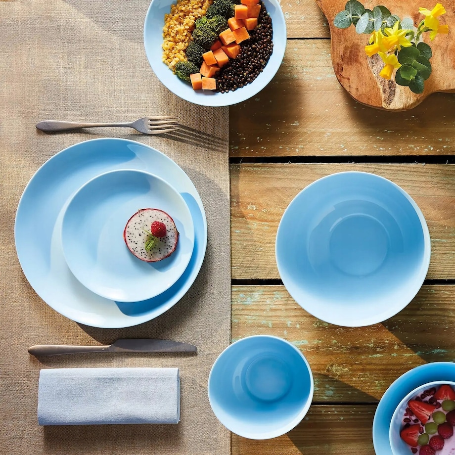 TALERZE DESEROWE 6szt x 19 cm NIEBIESKIE luminarc na ciasta desery jedzenie