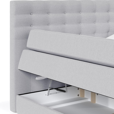 Łóżko kontynentalne STATE 120x200 z pojemnikiem, Jasny Szary, tkanina Megan 364