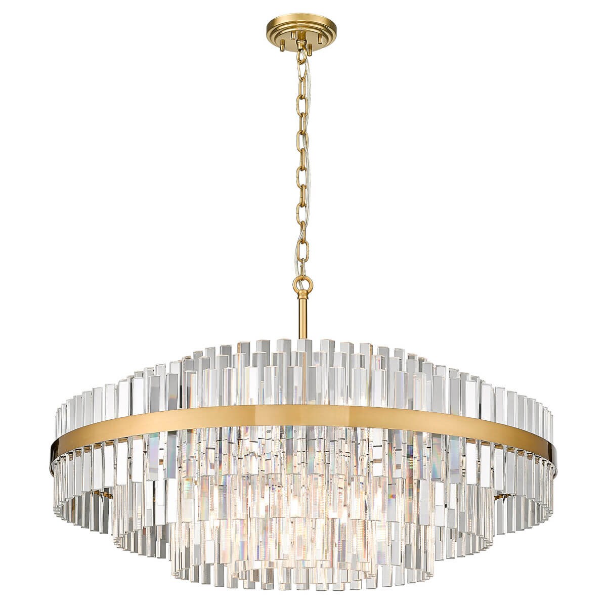 Lampa wisząca kryształowa Constantinople P0567-16A-2GAC Zumaline szczotkowany mosiądz