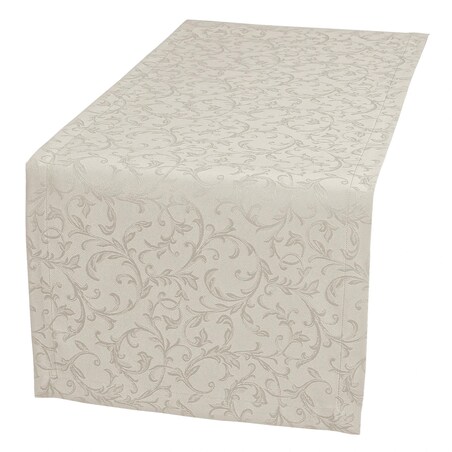 Bieżnik plamoodporny z mankietem O5 Ares szary - 40x220 cm - szary