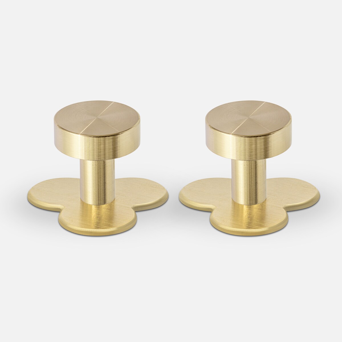 NENA FLOWER BRASS x 2 uchwyty jednopunktowe mosiężne szczotkowane nielakierowane