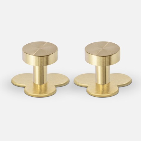 NENA FLOWER BRASS x 2 uchwyty jednopunktowe mosiężne szczotkowane nielakierowane