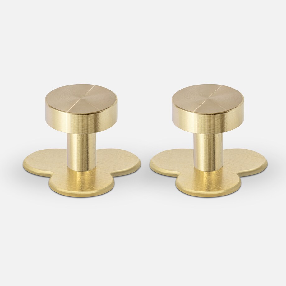 NENA FLOWER BRASS x 2 uchwyty jednopunktowe mosiężne szczotkowane nielakierowane