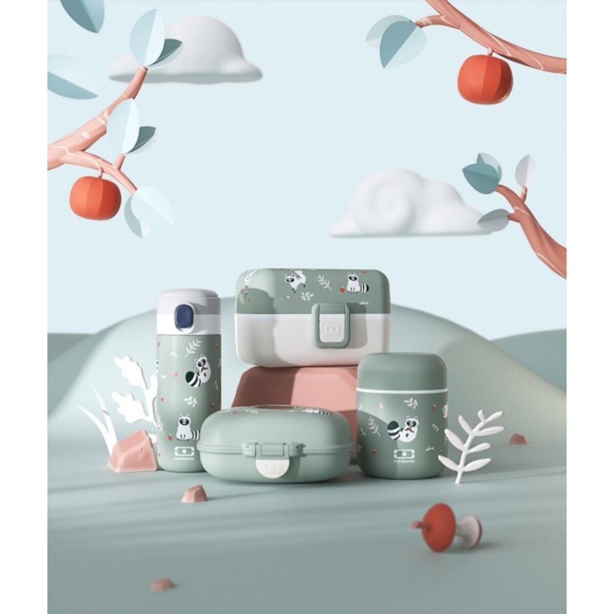 Termos obiadowy dziecięcy Racoon Capsule, 280 ml, Monbento