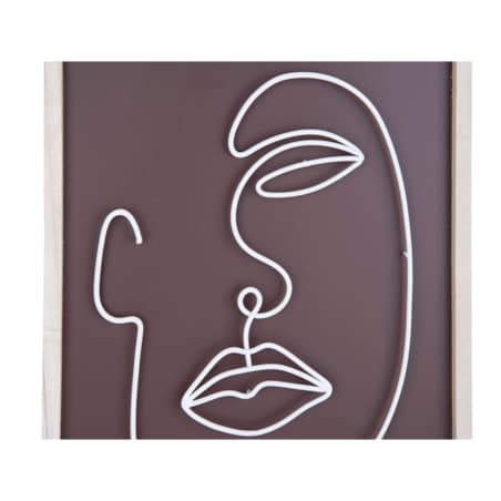 Dekoracja ścienna metalowy zarys twarzy 38x27x1,5 cm VISO