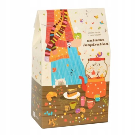 BOX na JESIEŃ z herbatą sypaną PREMIUM + świeca dyniowa prezent upominek