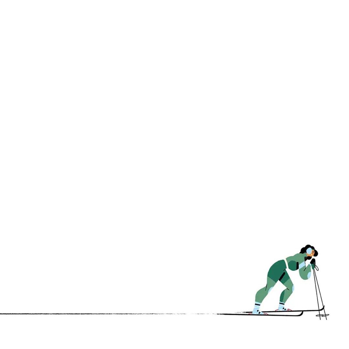 Poduszka świąteczna - Zielona narciarka