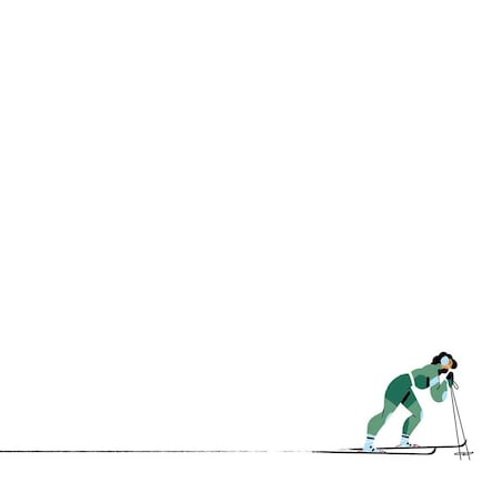 Poduszka świąteczna - Zielona narciarka