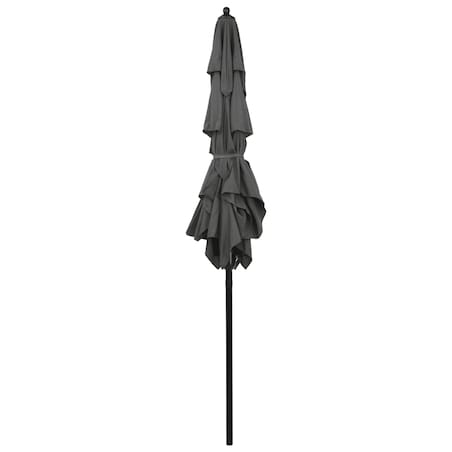 vidaXL 3-poziomowy parasol na aluminiowym słupku, antracytowy, 2x2 m