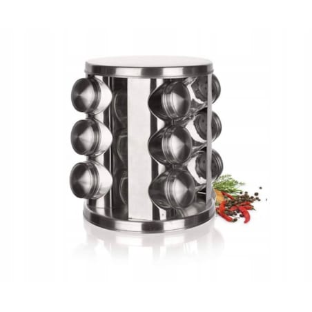 METALOWY PRZYPRAWNIK KOMPLET pojemniki na przyprawy prezent 85ml stojak