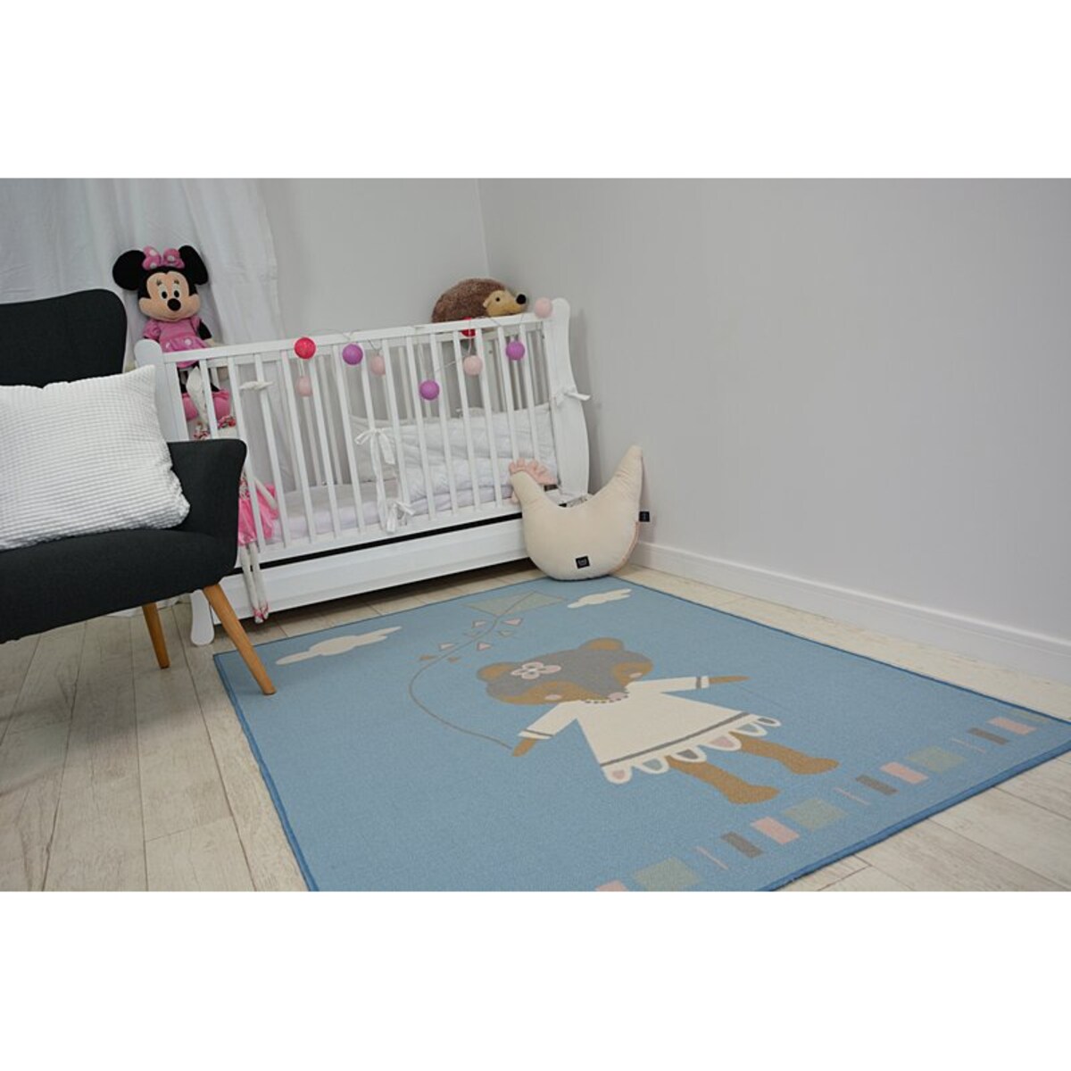 DYWAN dla dzieci LOKO Myszka niebieski 120x170 cm