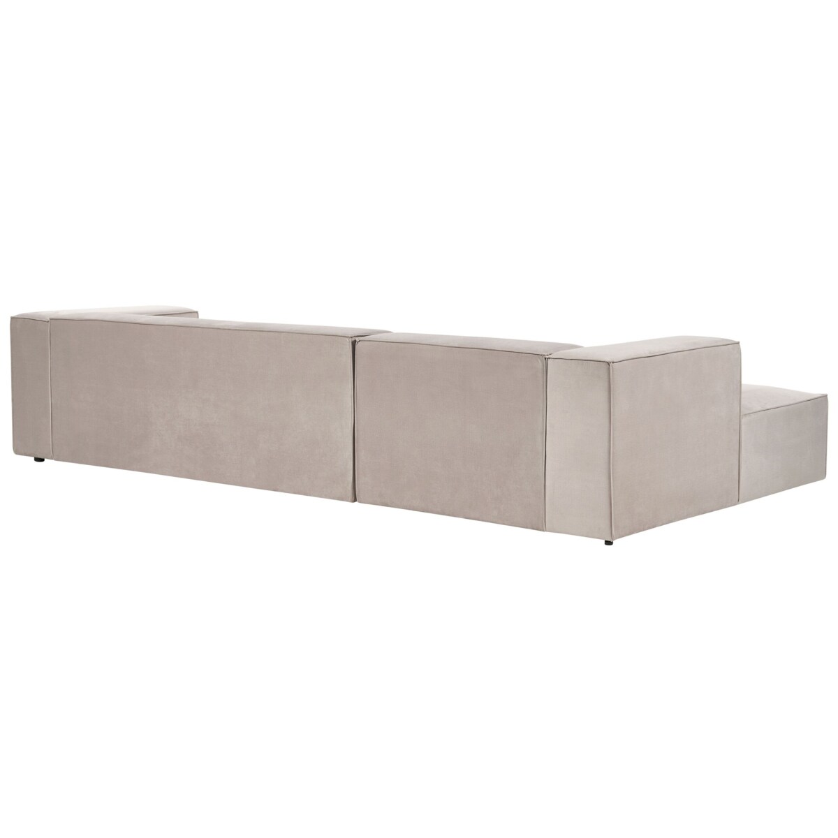 Narożnik welurowy 3-osobowy prawostronny beżowoszary VERNON