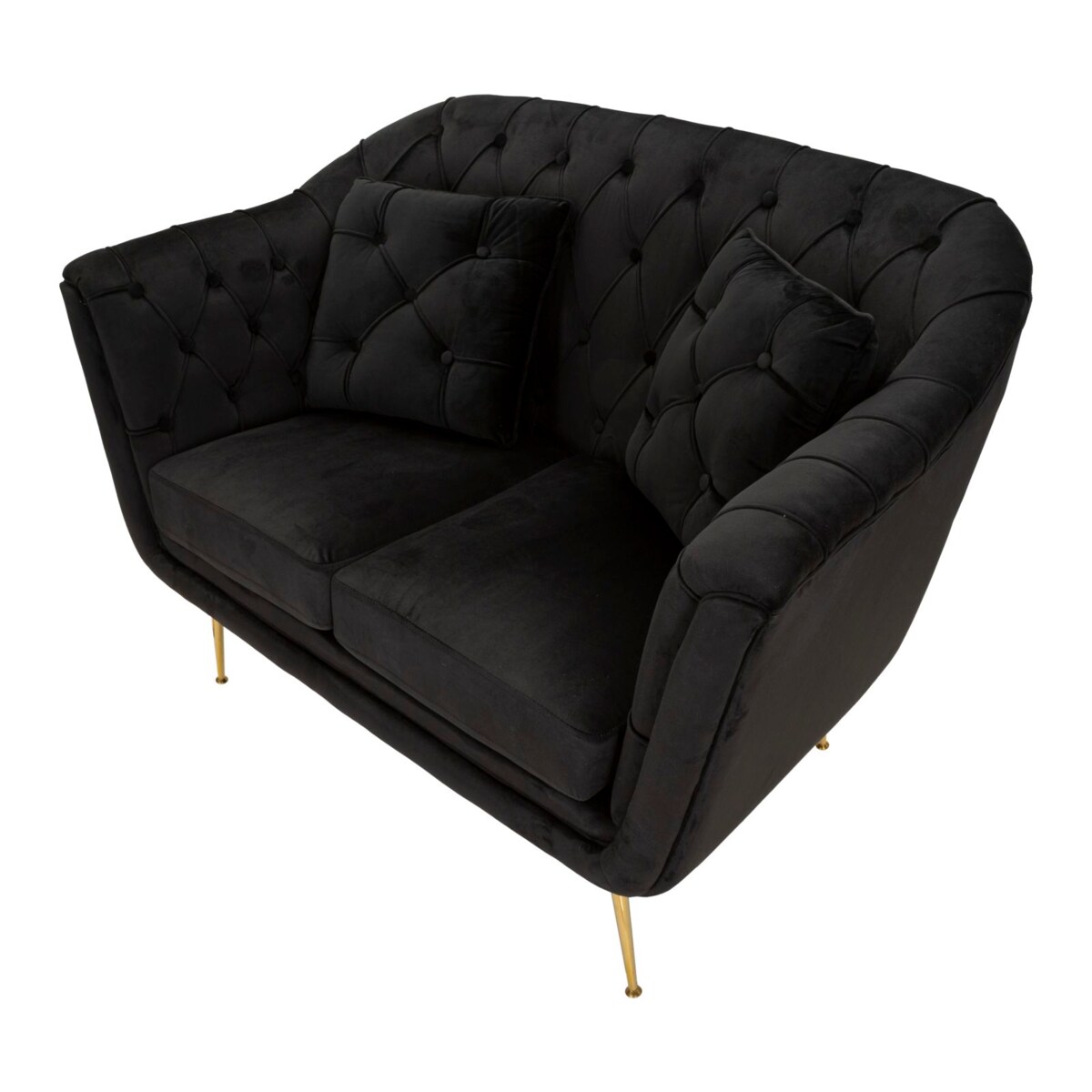 Sofa Budapest, kolor czarny, poliester, sklejka i żelazo, 130 x 83 x 91 cm, do salonu, Mauro Ferretti