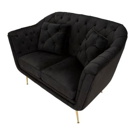 Sofa Budapest, kolor czarny, poliester, sklejka i żelazo, 130 x 83 x 91 cm, do salonu, Mauro Ferretti