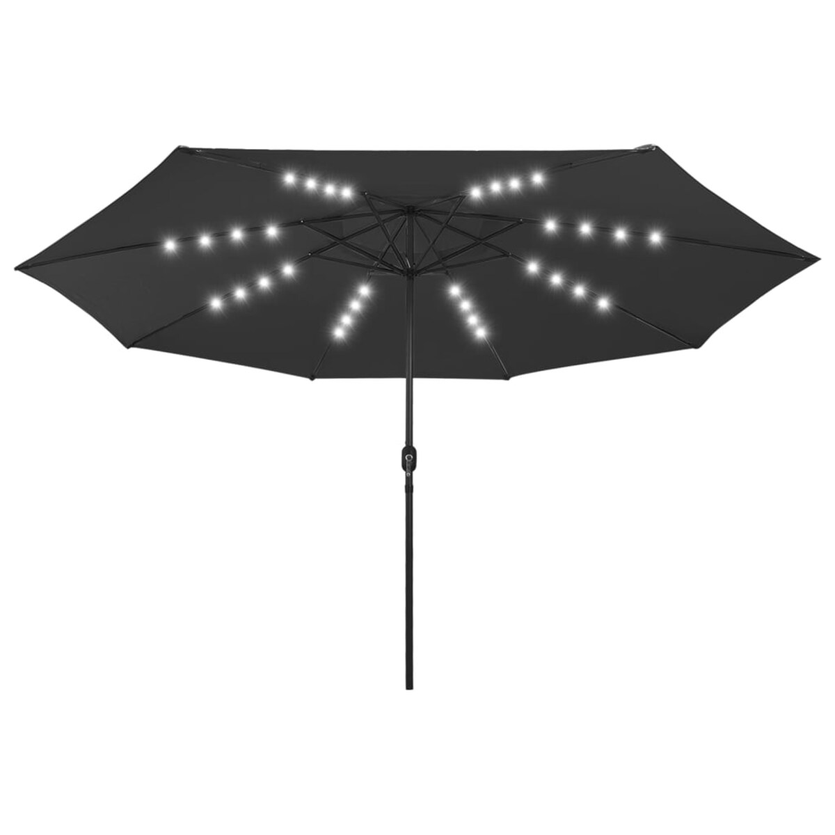 vidaXL Parasol ogrodowy z LED, 400 cm, czarny