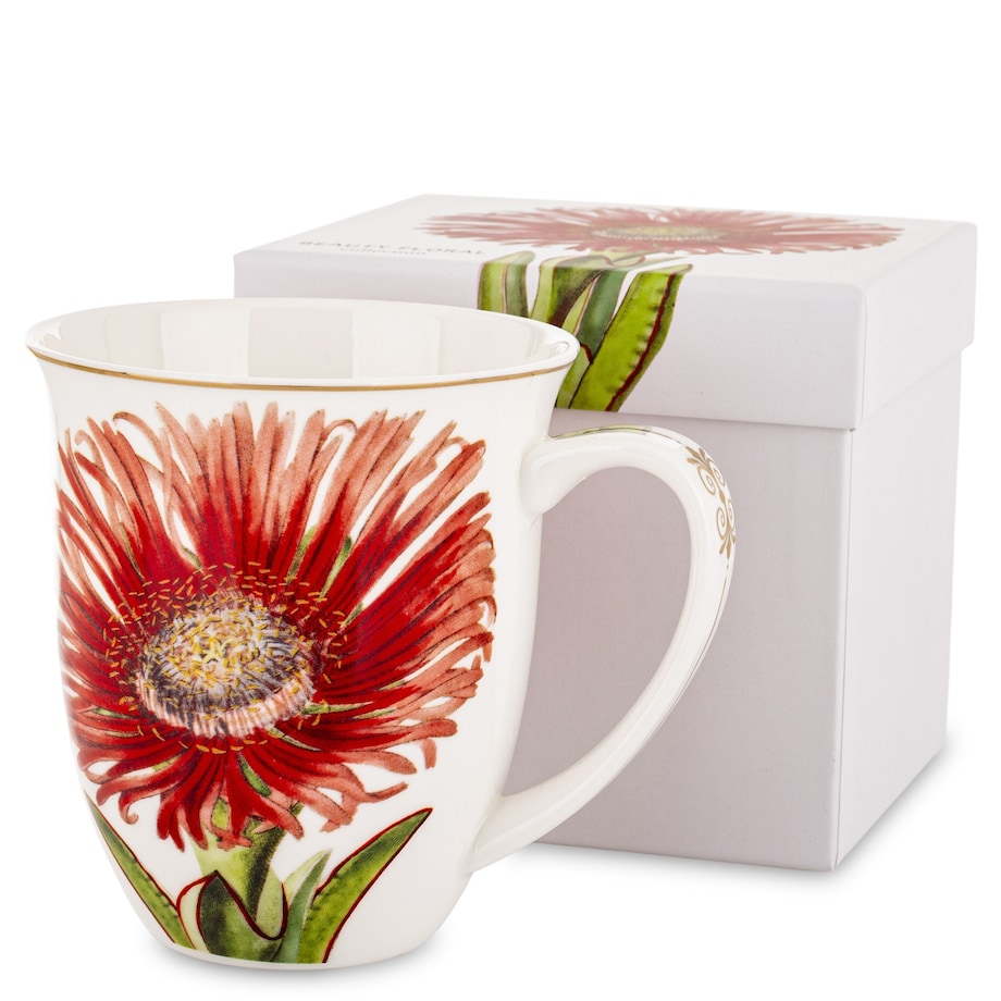 Kubek 450 ml porcelanowy 11x13x10 cm FLORECILLA czerwony