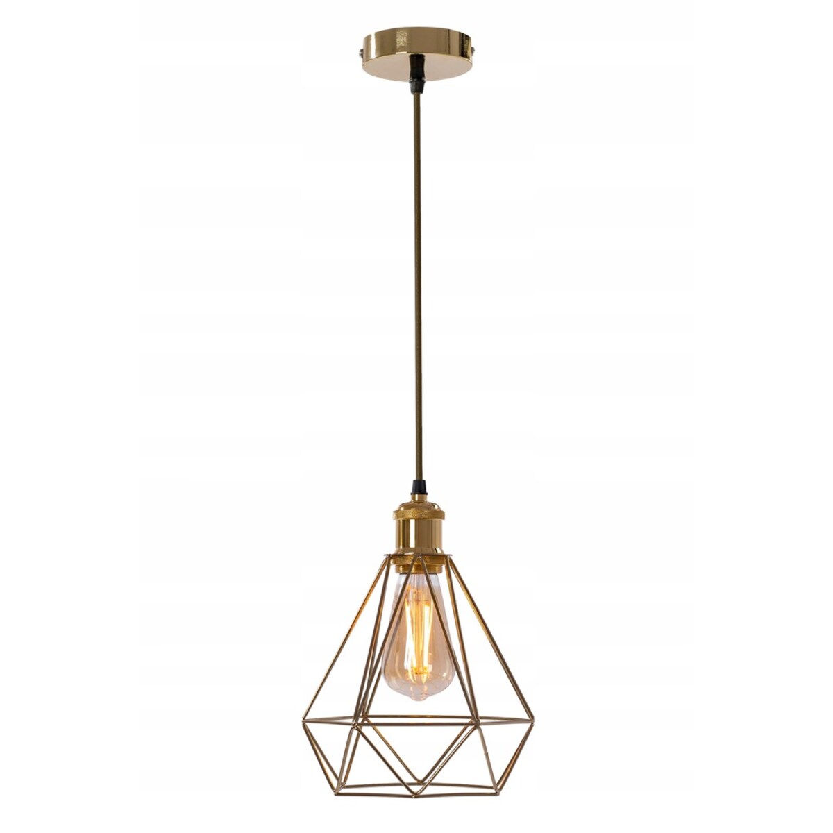 Lampa Diament Sufitowa Wisząca Złota Loft Gold