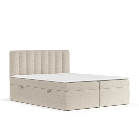 Łóżko tapicerowane AMARO 160x200 z pojemnikiem, Jasny Beż, tkanina Megan 353