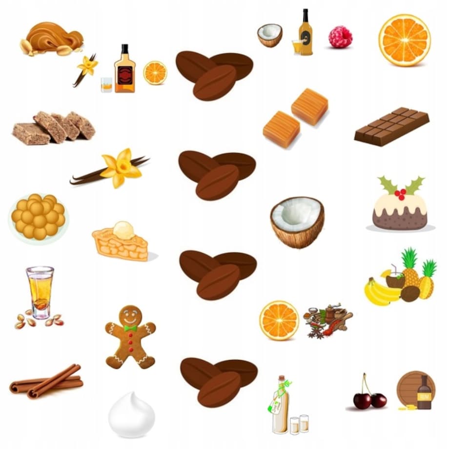 ZESTAW PREZENTOWY UPOMINKOWY BOX NA DZIEŃ MATKI URODZINY DLA MAMY TEŚCIOWEJ - MIX 20 RÓŻNYCH KAW SMAKOWYCH DESEROWYCH MIELONYCH ARABICA